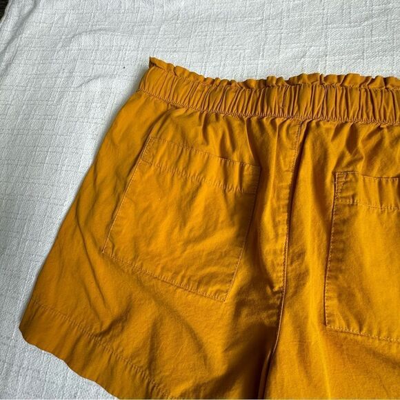 LOFT Paperbag Shorts 100% Cotton Gold Yellow High Waist Pockets SZ M - Picture 8 of 12